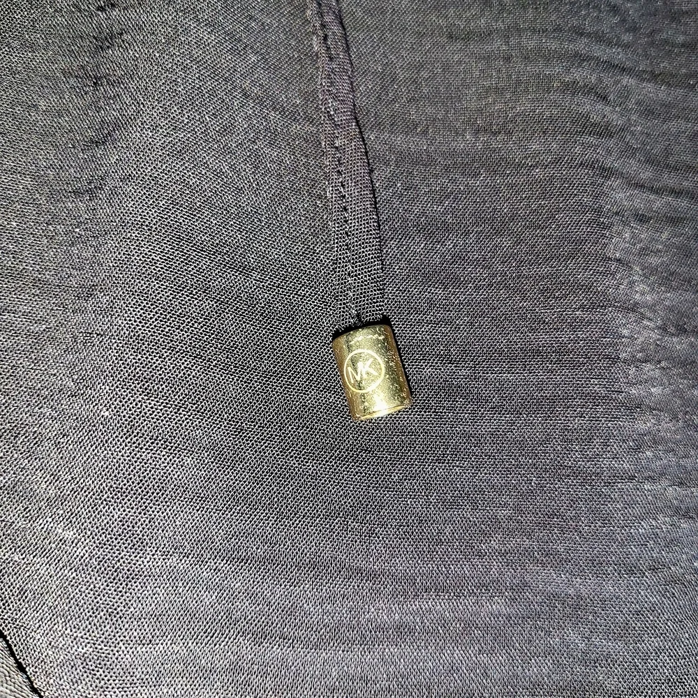 Michael Kors Dark Blouse with Tie Neck